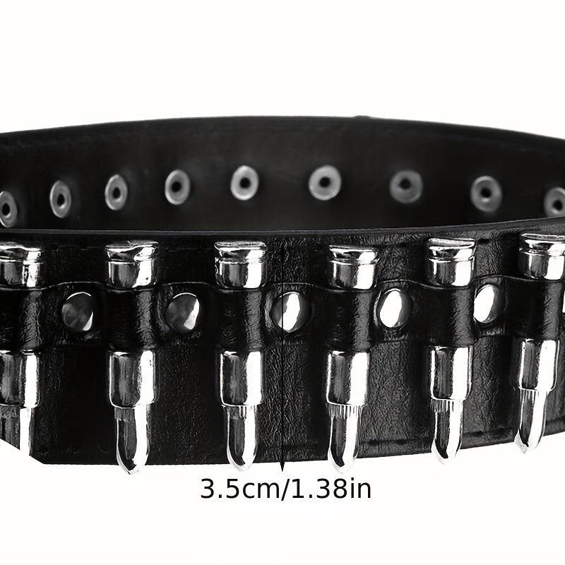 Adjustable Unisex Waist Belt Punk Bullets Rivet Studded Leather Belt