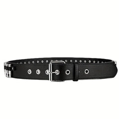 Adjustable Unisex Waist Belt Punk Bullets Rivet Studded Leather Belt