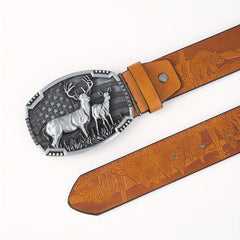 Arrival Elk Eagle Animal Men's Leather Belt Hip Hop Western Cowboy Belt