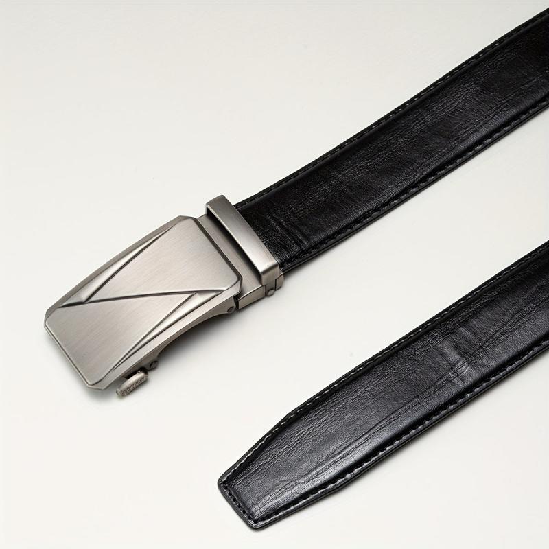 Men's Alloy Automatic Buckle PU Belt Uniform Accessory Belt