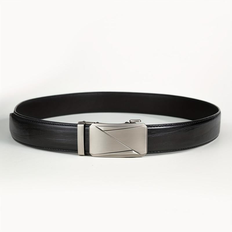 Men's Alloy Automatic Buckle PU Belt Uniform Accessory Belt