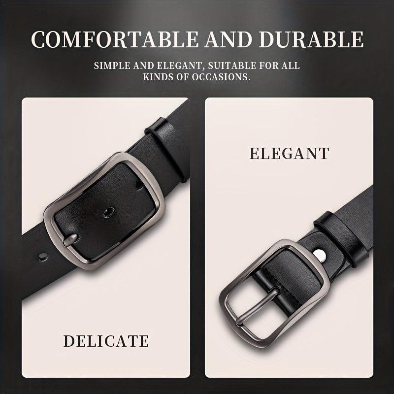 Men's PU Leather Belt Unisex Plain Decorative Accessories for Pants Jeans