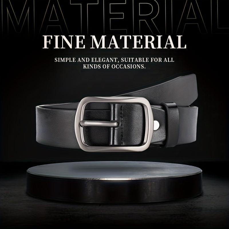 Men's PU Leather Belt Unisex Plain Decorative Accessories for Pants Jeans