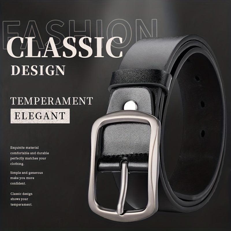 Men's PU Leather Belt Unisex Plain Decorative Accessories for Pants Jeans