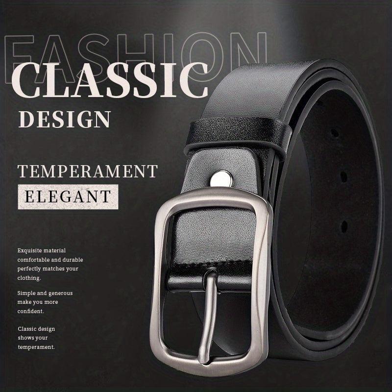 Men's PU Leather Belt Unisex Plain Decorative Accessories for Pants Jeans