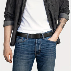 YOORAN Men's Ratchet Adjustable Leather Belt For Jeans
