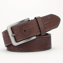 Men's PU Striped Belt with Alloy Buckle