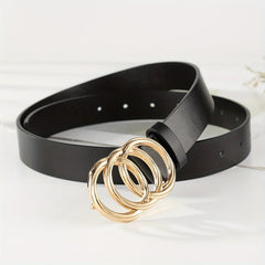 Distorted Shape Waistband Belt with Circular Buckles