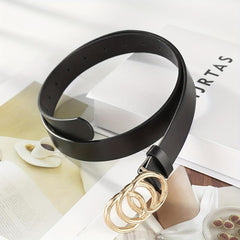 Distorted Shape Waistband Belt with Circular Buckles