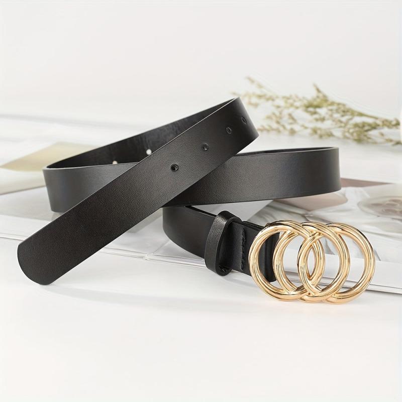 Distorted Shape Waistband Belt with Circular Buckles