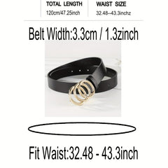 Distorted Shape Waistband Belt with Circular Buckles