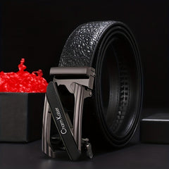 Men's Leather Auto Buckle Belt