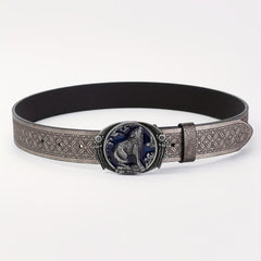 Men's Wolf Pattern Buckle Belt Retro Decorative Accessories For Pants