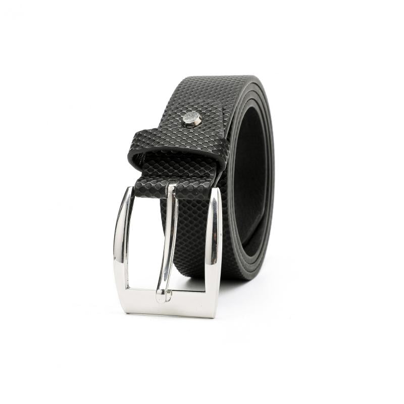 Pettata Men's PU Leather Belt Square Buckle Jeans