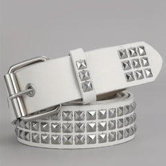 Men's Pin Buckle Belt Punk PU Leather Studded Jeans Waist Strap