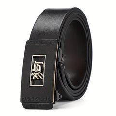 Faux Leather Chinese Dog Font Men's Leather Belt