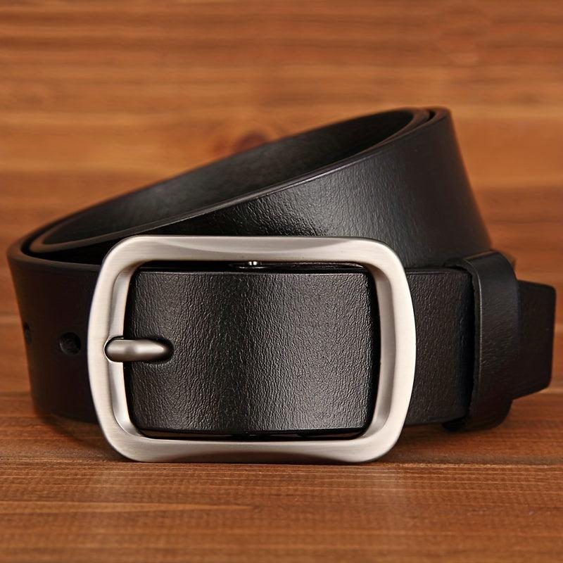 Men's Leather Pin Buckle Belt Cowhide Pants Belt Denim Belt