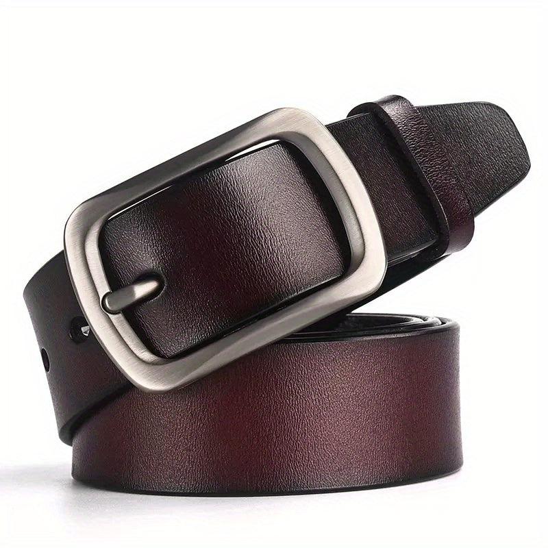Men's Leather Pin Buckle Belt Cowhide Pants Belt Denim Belt