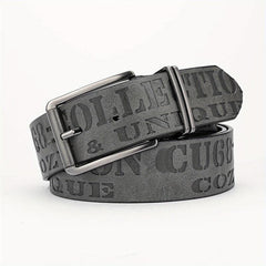 Alloy Buckle PU Striped Belt Men