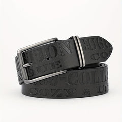 Alloy Buckle PU Striped Belt Men