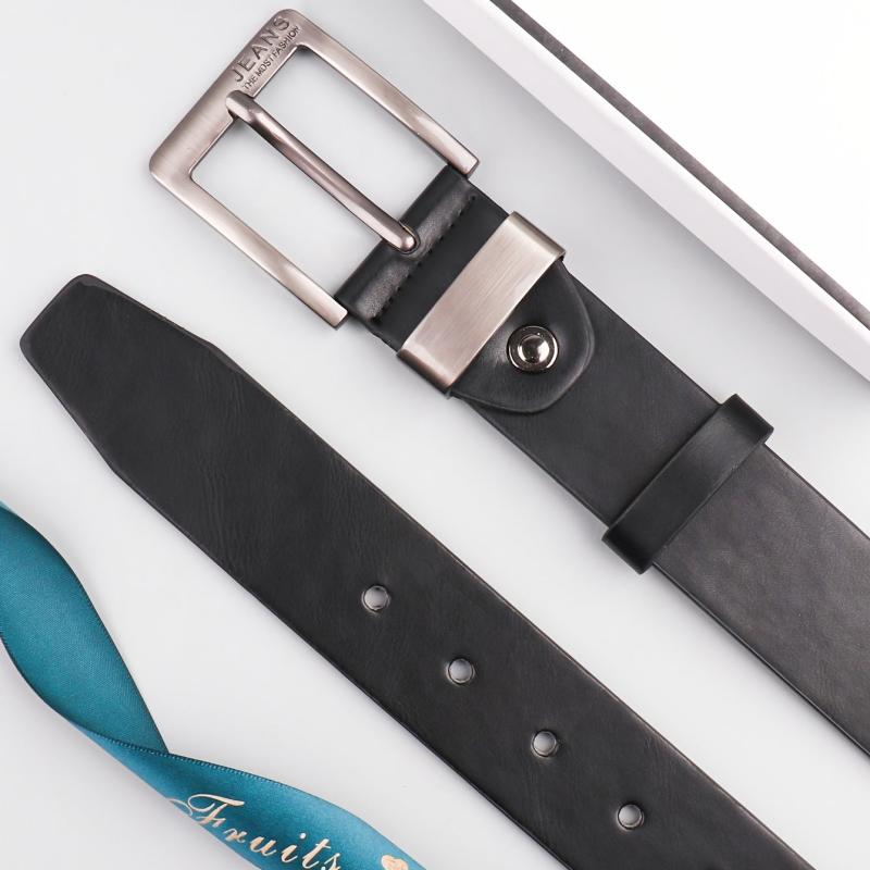 Men's Square Alloy Needle Buckle PU Belt