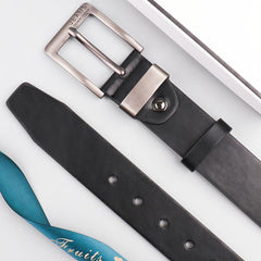 Men's Square Alloy Needle Buckle PU Belt
