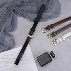 Men's Buckle Belts Car Suture Slim Belt for Trousers Jeans