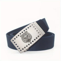 47in Nylon Tactical Military Belt w/ Lion Head Buckle