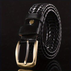 Two Layer Cowhide Leather Belt Handwoven Stylish Trouser Leather Belt