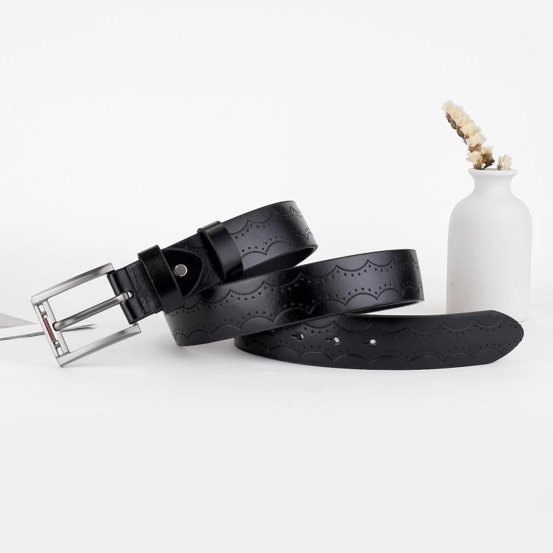 Stylish Embossed Leather Belt