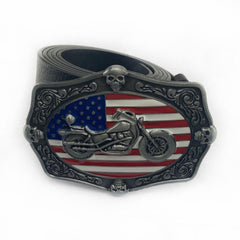 Motorcycle American Flag Pattern Belt Buckle Retro Belt Buckle