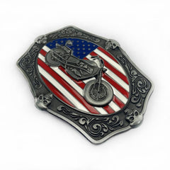 Motorcycle American Flag Pattern Belt Buckle Retro Belt Buckle
