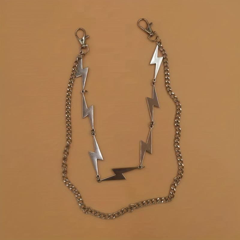 Fashionable Double Layer Pants Chain High-end Alloy Lightning Chain