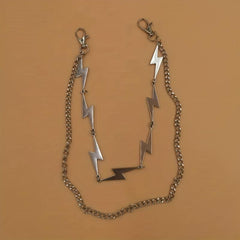 Fashionable Double Layer Pants Chain High-end Alloy Lightning Chain