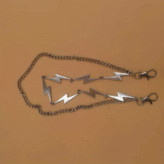 Fashionable Double Layer Pants Chain High-end Alloy Lightning Chain
