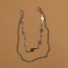 Fashionable Double Layer Pants Chain High-end Alloy Lightning Chain