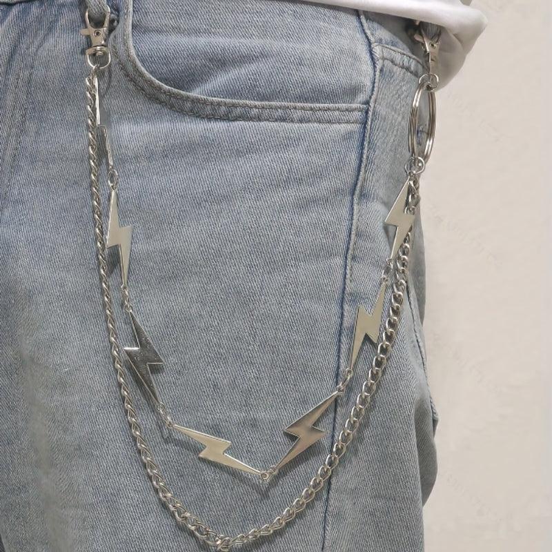 Fashionable Double Layer Pants Chain High-end Alloy Lightning Chain
