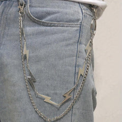 Fashionable Double Layer Pants Chain High-end Alloy Lightning Chain