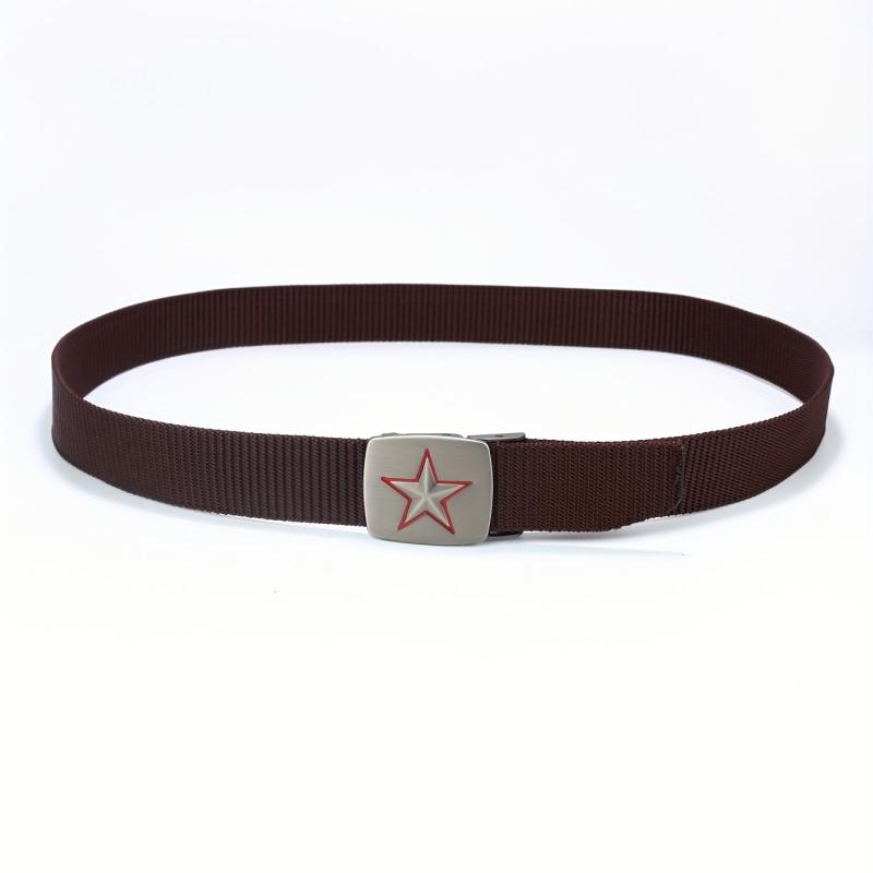 Men's Auto Buckle Tape Belt Release Canvas Casual Belt