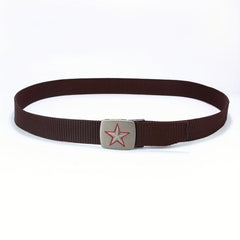 Men's Auto Buckle Tape Belt Release Canvas Casual Belt