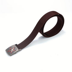 Men's Auto Buckle Tape Belt Release Canvas Casual Belt