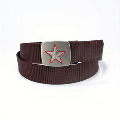 Men's Auto Buckle Tape Belt Release Canvas Casual Belt