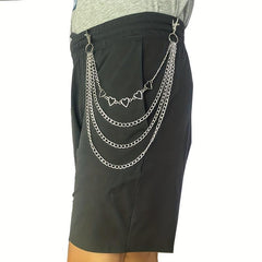 Heart Layer Metal Chain Pants Chain Men's Waist Chain Y2K
