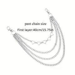 Heart Layer Metal Chain Pants Chain Men's Waist Chain Y2K
