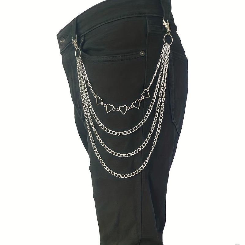Heart Layer Metal Chain Pants Chain Men's Waist Chain Y2K