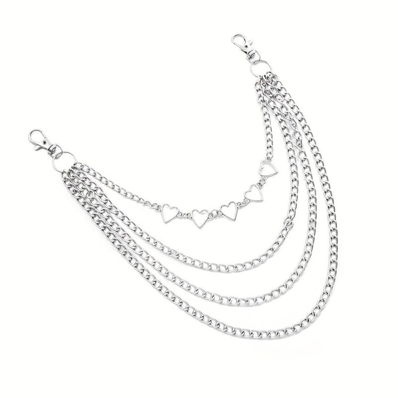 Heart Layer Metal Chain Pants Chain Men's Waist Chain Y2K