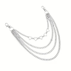 Heart Layer Metal Chain Pants Chain Men's Waist Chain Y2K