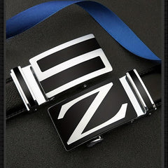 Men's Leather Automatic Buckle Belt Jeans Pants Belt