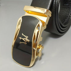 Men's Leather Belt Automatic Buckle Waistband Business Party