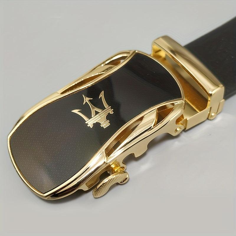 Men's Leather Belt Automatic Buckle Waistband Business Party